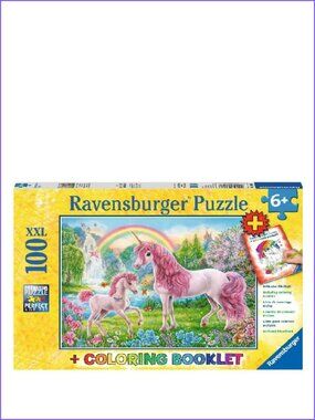 Ravensburger 100XXL Puzzle-Magical Unicorns w/Coloring  booklet New In Box